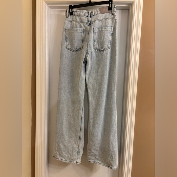 NWOT ZARA WIDE LEG RIPPED JEANS - Picture 5 of 6